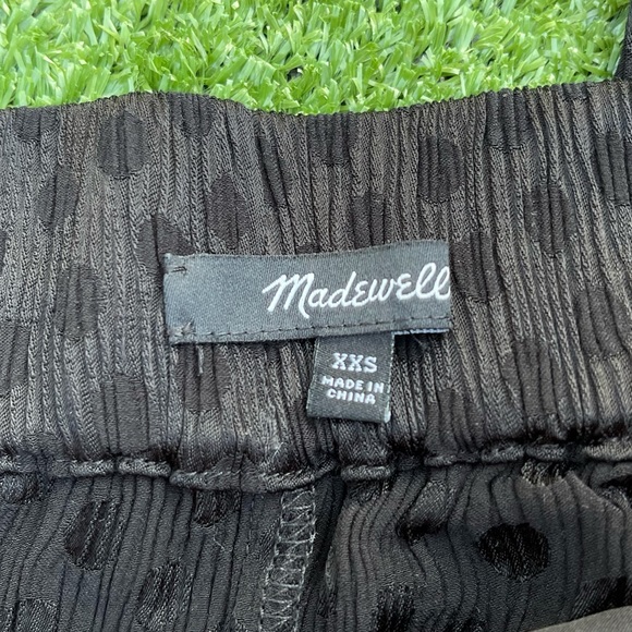 Madewell Black Jacquard Huston Pull on Polkadot Crop Pants Preowned size XXS - Picture 3 of 7
